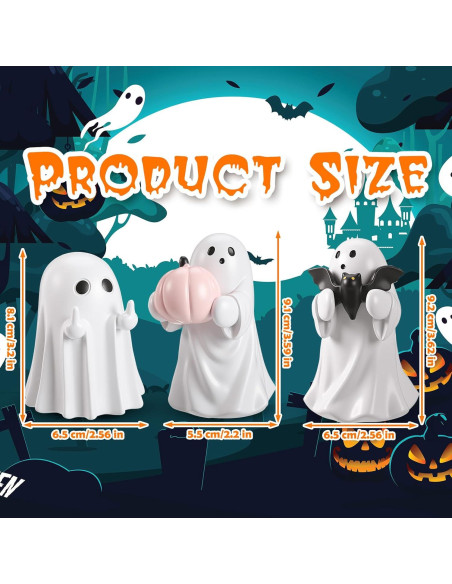 Figuritas de Fantasmas de Halloween Amyhill 3 Pcs Resina Figuritas de Fantasmas de Halloween Amyhill 3 Pcs Resina