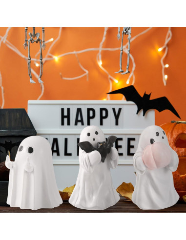 Figuritas de Fantasmas de Halloween Amyhill 3 Pcs Resina