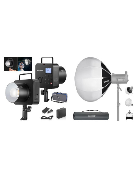 Flash Estroboscópico NEEWER Q4 400Ws con Softbox 26" Flash Estroboscópico NEEWER Q4 400Ws con Softbox 26"