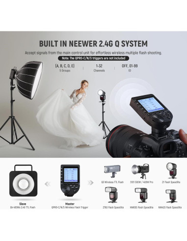 Flash Estroboscópico NEEWER Q4 400Ws con Softbox 26"