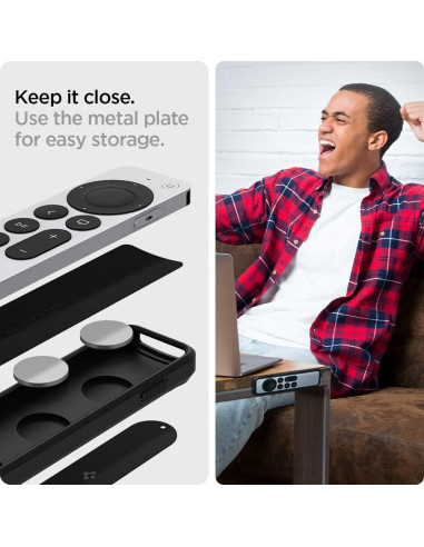 Funda Spigen para Control Remoto Siri Apple TV 2021/2022 - Negro