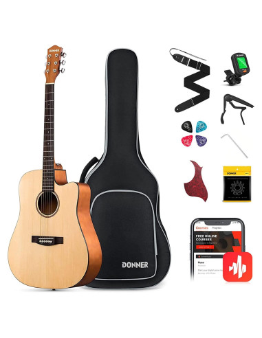 Kit de Guitarra Acústica Donner DAD-140C 41" para Principiantes
