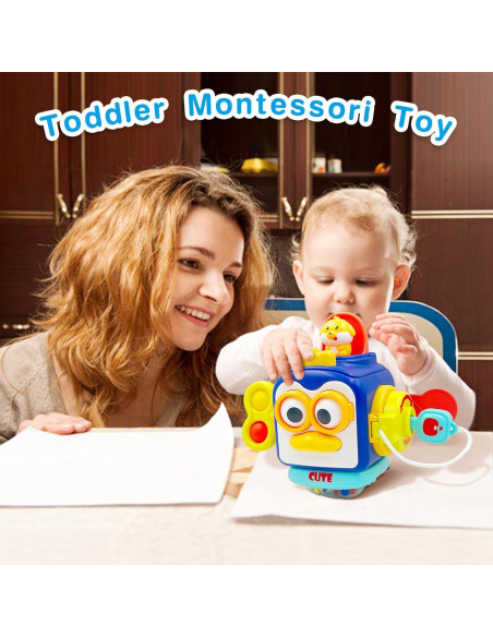 Cubo Ocupado Montessori UPJAYEEK para Bebés 1-3 Años Cubo Ocupado Montessori UPJAYEEK para Bebés 1-3 Años
