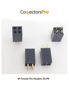 Conectores Hembras Pin Headers 2x2 4P 2.54mm Marvic - Paquete de 25 2