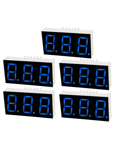Tubo LED 7 segmentos uxcell 5631B azul 5 piezas 14 mm