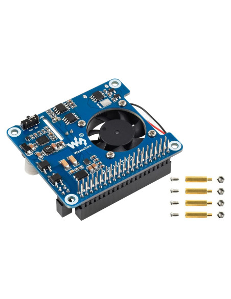 HAT PoE Waveshare para Raspberry Pi 3B+/4B, 5V y 12V HAT PoE Waveshare para Raspberry Pi 3B+/4B, 5V y 12V