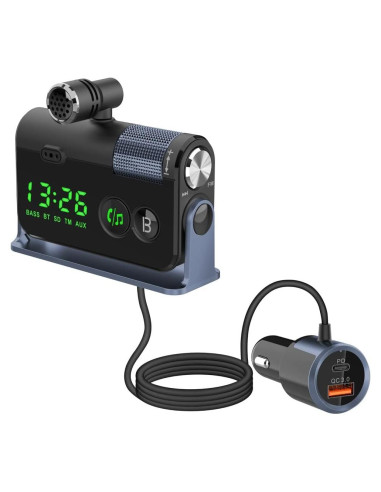 Transmisor Bluetooth para Coche WYYHAA con Carga Rápida 18W