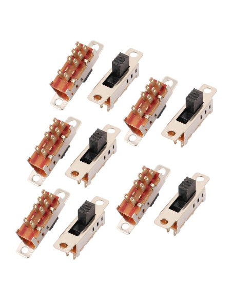 Micro Interruptor Deslizante DPDT uxcell 10 Piezas 2mm Panel Micro Interruptor Deslizante DPDT uxcell 10 Piezas 2mm Panel