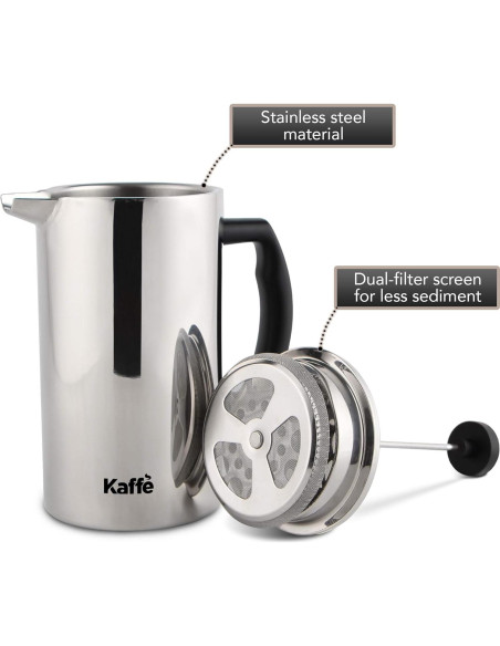 Prensa Francesa Kaffe Acero Inoxidable 0.8L Doble Pared Prensa Francesa Kaffe Acero Inoxidable 0.8L Doble Pared