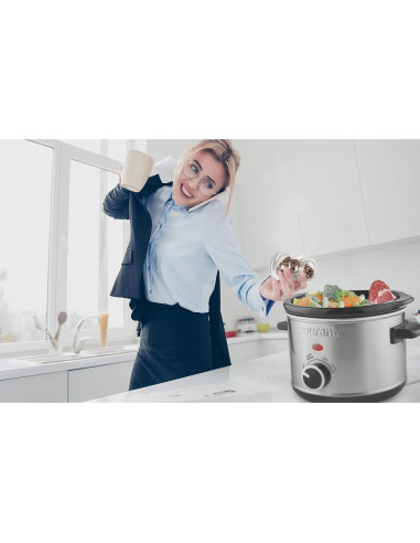 Cocina Lenta Courant 1.5 L Acero Inoxidable 3 Configuraciones