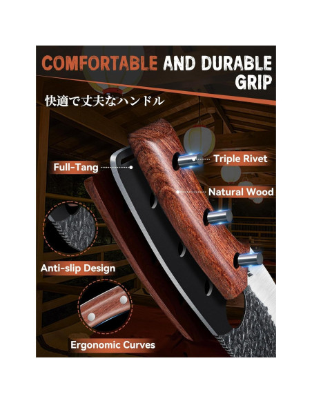 Cuchillo de Chef Huusk de Acero Japonés 28 cm, Mango Ergonómico Cuchillo de Chef Huusk de Acero Japonés 28 cm, Mango Ergonómico