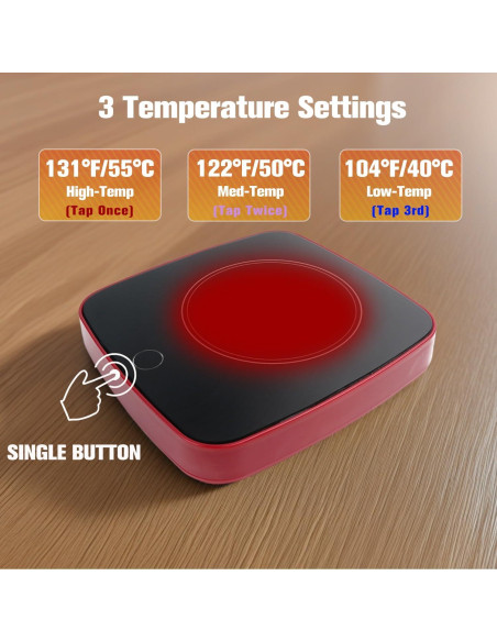 Calentador de Tazas CEEFFELIAN 16W con 3 Niveles de Temperatura Calentador de Tazas CEEFFELIAN 16W con 3 Niveles de Temperatura