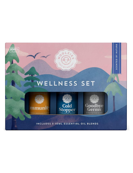 Juego de Aceites Esenciales Naturales Woolzies 10ml - Bienestar Juego de Aceites Esenciales Naturales Woolzies 10ml - Bienestar