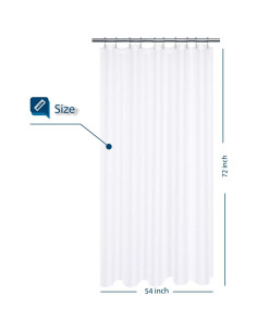Cortina de Ducha Barossa Design 54x72 cm Tela Waffle Blanca 2