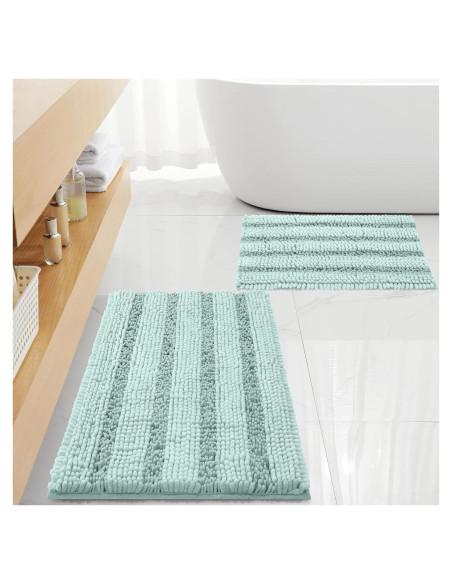 Conjunto de Alfombrillas de Baño Antideslizantes FLOLEOPA 2 Piezas Azul Spa Conjunto de Alfombrillas de Baño Antideslizantes FLOLEOPA 2 Piezas Azul Spa