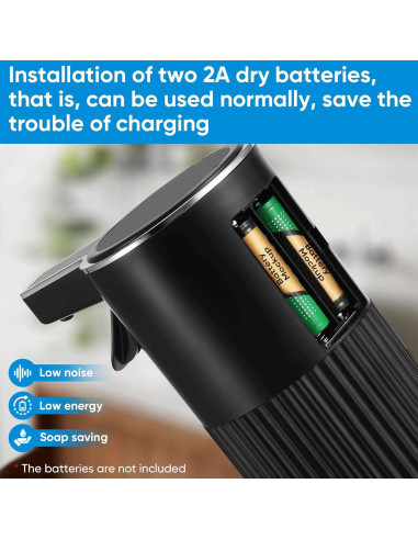 Dispensador Automático de Jabón UAYBABU 400 ml Táctil Negro