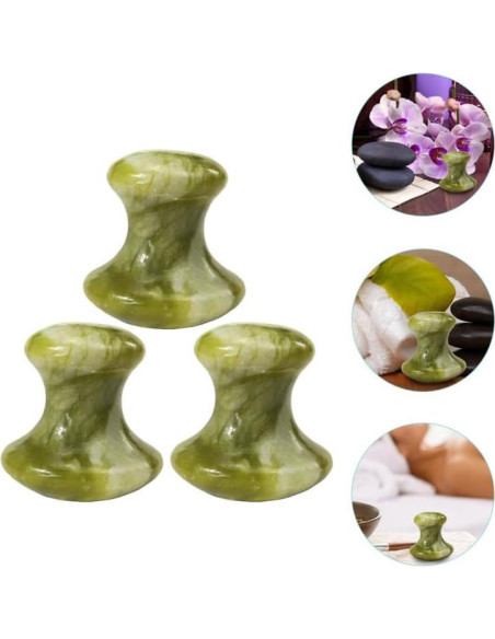 Set de 3 Piedras de Masaje de Jade Beavorty para Spa Set de 3 Piedras de Masaje de Jade Beavorty para Spa