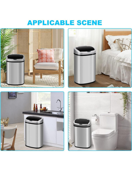 Cubo de Basura Automático Bigacc 50L Acero Inoxidable Plateado Cubo de Basura Automático Bigacc 50L Acero Inoxidable Plateado