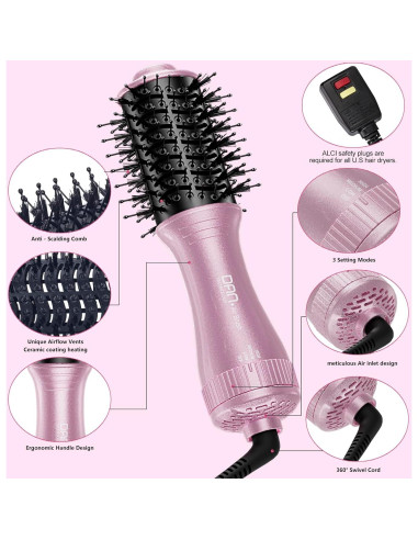 Cepillo Secador de Cabello DAN Technology Doble Voltaje 444g