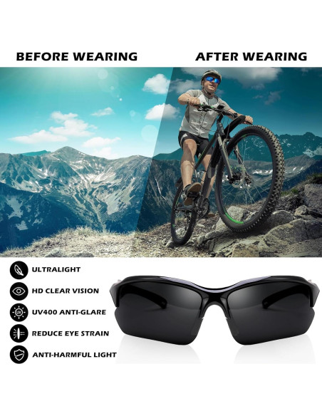 Pack 4 Gafas de Sol Polarizadas UV400 Unisex - Ligera y Cómoda Pack 4 Gafas de Sol Polarizadas UV400 Unisex - Ligera y Cómoda