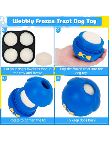 Juguete Interactivo para Perros Yipetor 3 en 1 Azul 10 cm