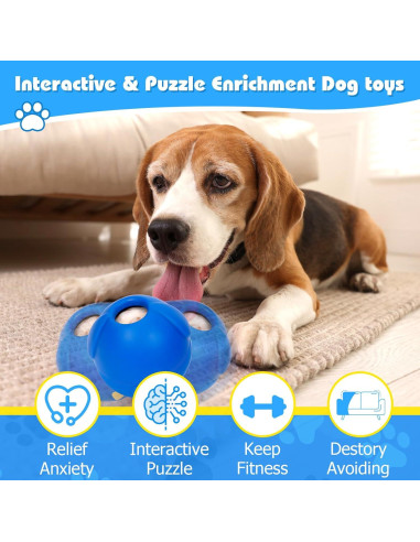 Juguete Interactivo para Perros Yipetor 3 en 1 Azul 10 cm