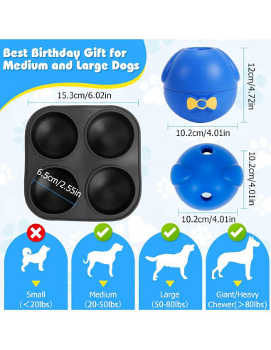 Juguete Interactivo para Perros Yipetor 3 en 1 Azul 10 cm