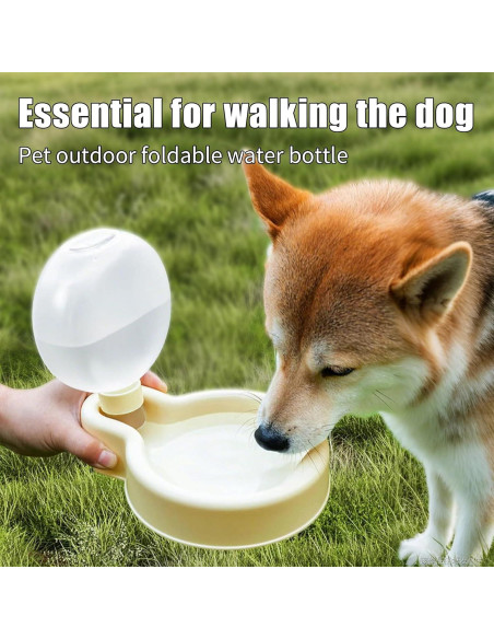 Botella de Agua Plegable para Mascotas GUAIZHUREN 348ml Beige Botella de Agua Plegable para Mascotas GUAIZHUREN 348ml Beige