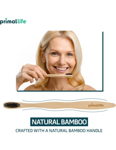 Cepillo de Dientes de Carbón Primal Life Orgánicos - 2 Pack