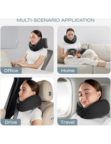 Almohada de Cuello Ergonómica Skechers - Espuma con Memoria, Negra