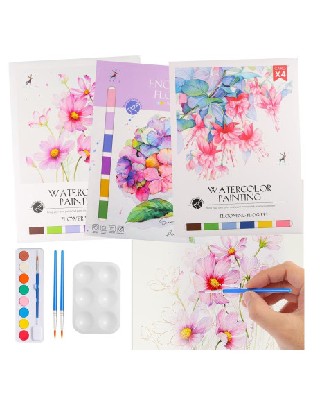 Paquete de 3 Libros de Acuarela LiYiQ para Colorear Paquete de 3 Libros de Acuarela LiYiQ para Colorear