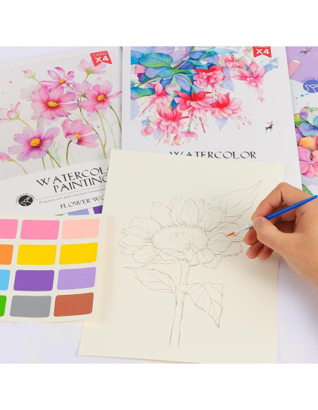 Paquete de 3 Libros de Acuarela LiYiQ para Colorear Paquete de 3 Libros de Acuarela LiYiQ para Colorear