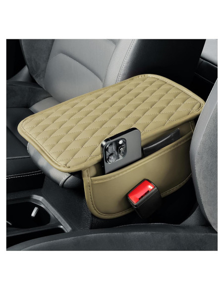 Cubierta de reposabrazos para coche Carleef Beige con almacenamiento Cubierta de reposabrazos para coche Carleef Beige con almacenamiento