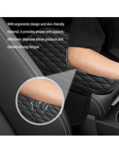 Cubierta de reposabrazos para coche Carleef Beige con almacenamiento