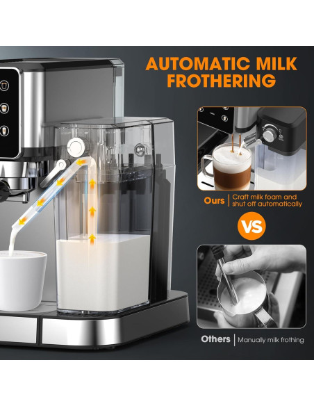 Máquina de Espresso TENKER CM5380A1 3 en 1 1350W Acero Inoxidable Máquina de Espresso TENKER CM5380A1 3 en 1 1350W Acero Inoxidable