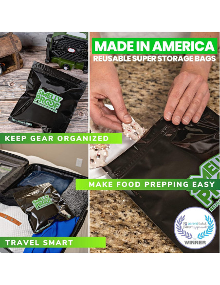 10 Bolsas Reutilizables Smelly Proof Negras 8.5" x 10" 10 Bolsas Reutilizables Smelly Proof Negras 8.5" x 10"