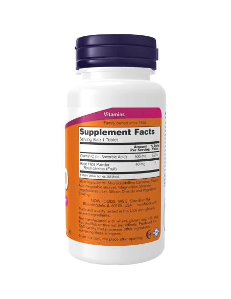 Vitamina C-500 NOW con Rosa Mosqueta - 100 Tabletas (2 Paquetes) Vitamina C-500 NOW con Rosa Mosqueta - 100 Tabletas (2 Paquetes)