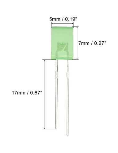 Bombillas LED Verde PATIKIL 150Pcs 2x5x7mm para Bricolaje
