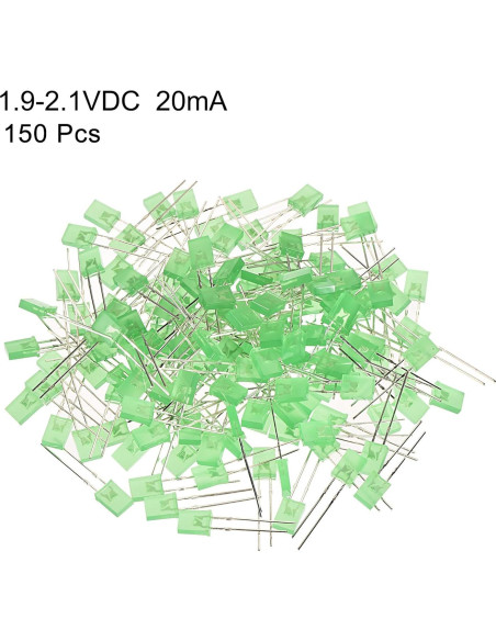 Bombillas LED Verde PATIKIL 150Pcs 2x5x7mm para Bricolaje Bombillas LED Verde PATIKIL 150Pcs 2x5x7mm para Bricolaje