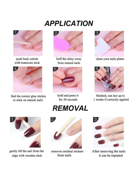 Uñas Postizas Magrace Almendra Mediana 24 Pcs con Diseño Uñas Postizas Magrace Almendra Mediana 24 Pcs con Diseño