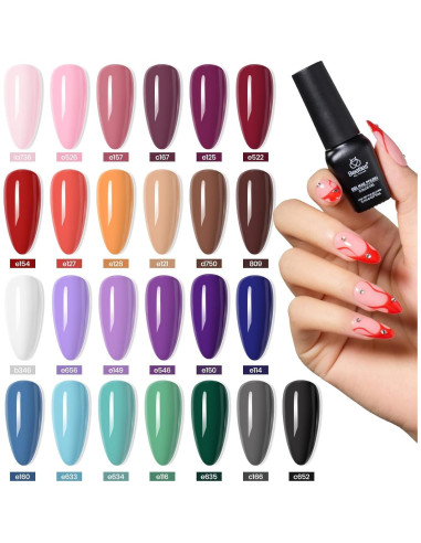 Set de Esmalte de Uñas en Gel Beetles 25 Colores 5ml