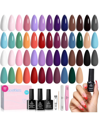 Set de Esmalte de Uñas en Gel Beetles 25 Colores 5ml