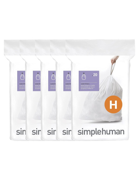 Forros de Basura Ajustados simplehuman 100 Contador 34L Blanco Forros de Basura Ajustados simplehuman 100 Contador 34L Blanco