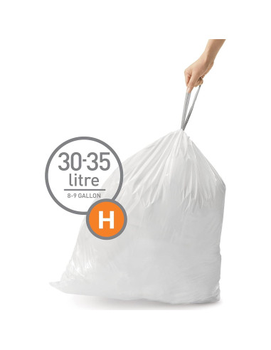 Forros de Basura Ajustados simplehuman 100 Contador 34L Blanco