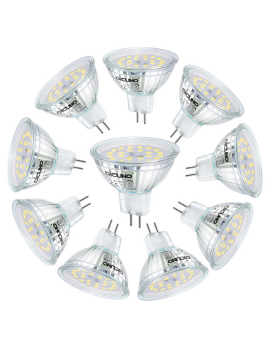Bombillas LED DiCUNO MR16 5W 6000K GU5.3 10 Paquetes
