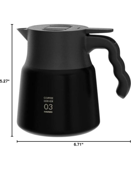 Servidor Metálico Aislado Hario V60 PLUS 800ml Negro Servidor Metálico Aislado Hario V60 PLUS 800ml Negro