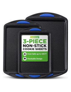 Set de 3 Bandejas para Hornear NutriChef Antiadherentes 230C