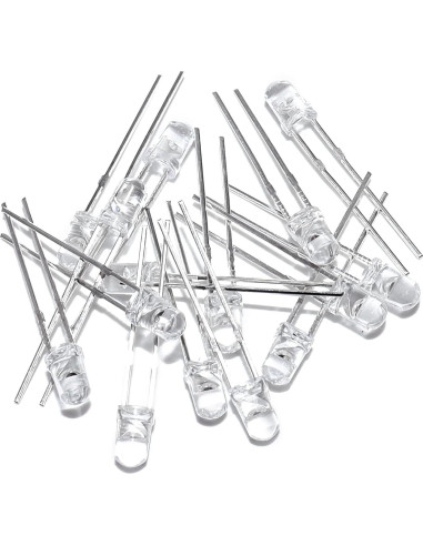 100 LEDs Diodo 3mm Blanco Cálido YUNKE DIANZI Kit Iluminación