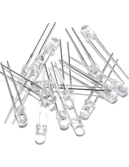 100 LEDs Diodo 3mm Blanco Cálido YUNKE DIANZI Kit Iluminación 100 LEDs Diodo 3mm Blanco Cálido YUNKE DIANZI Kit Iluminación
