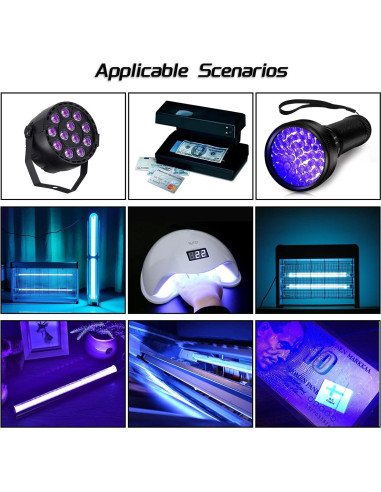 10 Chips LED UV 3535 0.2W Diodo Emisor Luz Violeta LEDGUHON